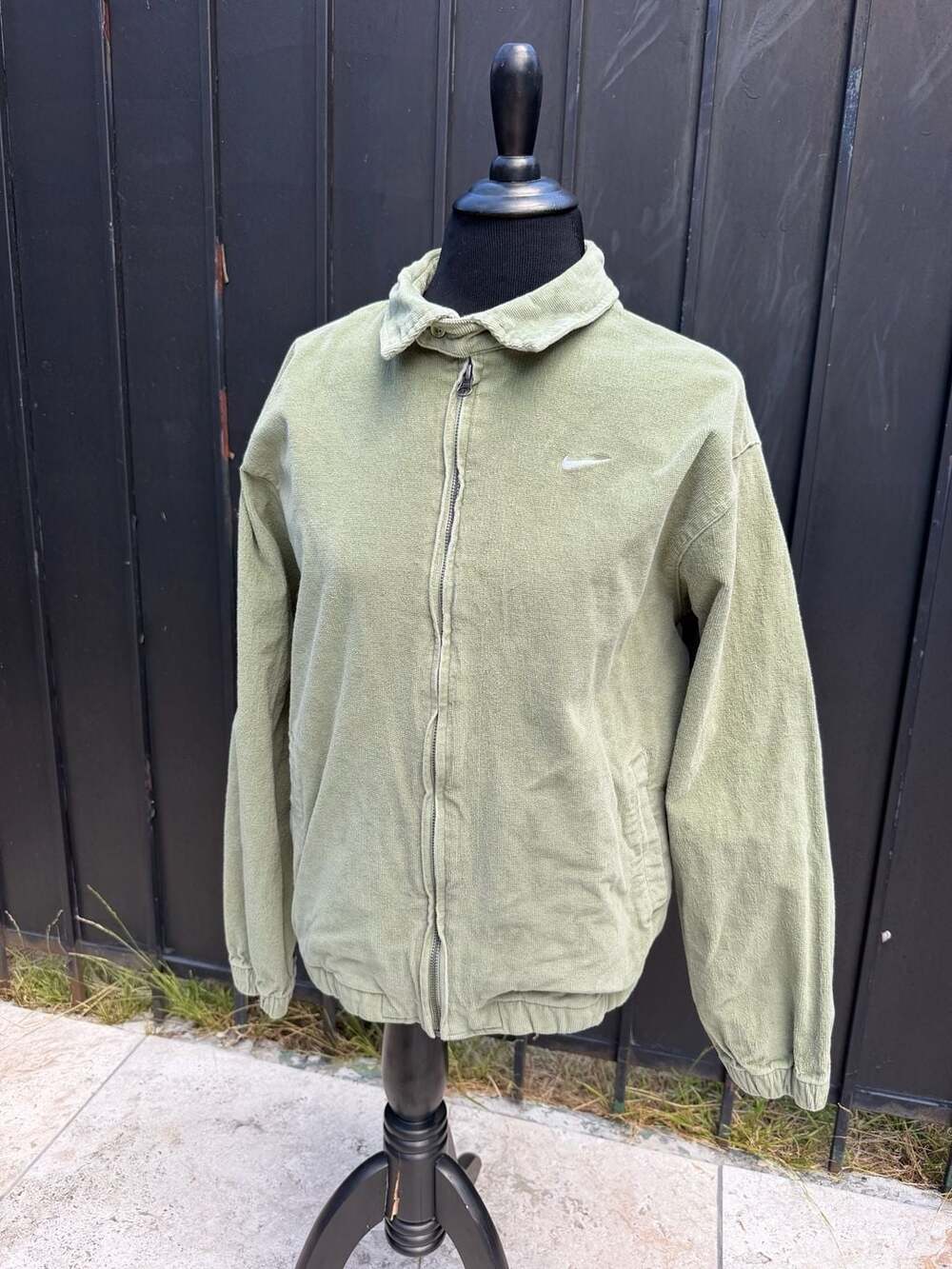 Nike Life Harrington Corduroy Full Zip Jacket Men Size Medium Green DX9070